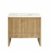 James Martin Vanities Hudson 36in Single Vanity, Light Natural Oak w/ 3 CM White Zeus Top 435-V36-LNO-3WZ